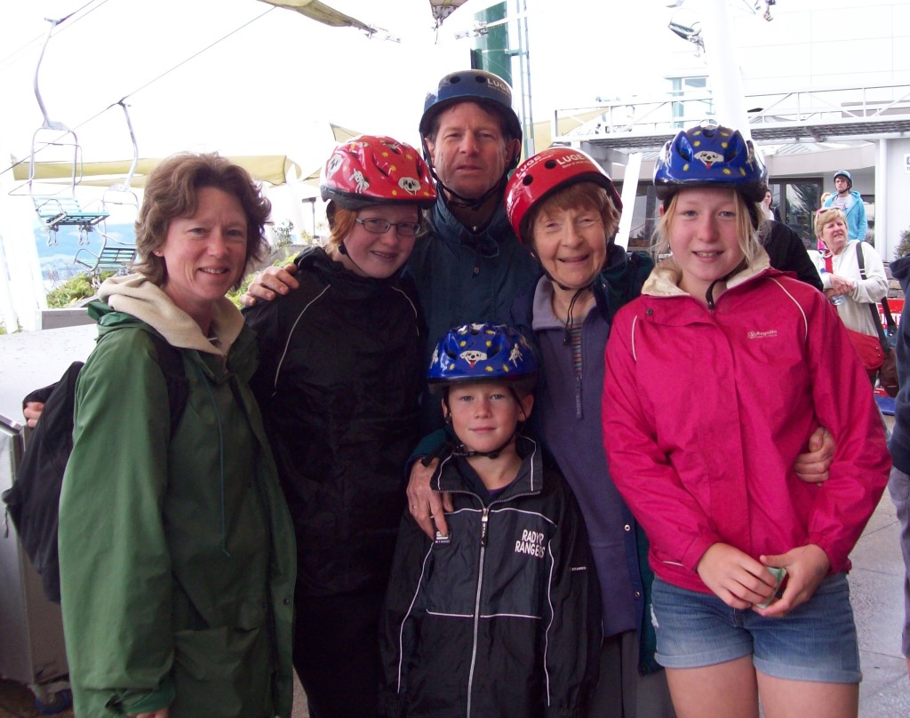 Carey Ennis with family on a house swap holiday in Rotorua