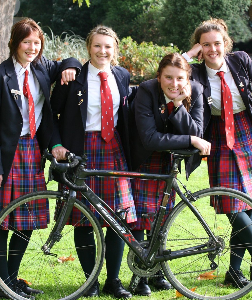 ON TRACK - Waikato Diocesan cyclists are tracking the big time.  From left - Maxyna Cottam, Madison Farrant, Robin Hacker-Cary and Jordyn Crauch.