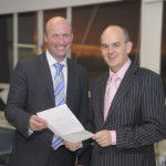 MP for Hamilton East David Bennett and Health Minister Tony Ryall consult their notes at Waikato Hospital.