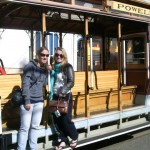 Wintec Film Graduates Lisa Brown and Deborah Fitzherbert hitch a San Fran Cable Car ride
