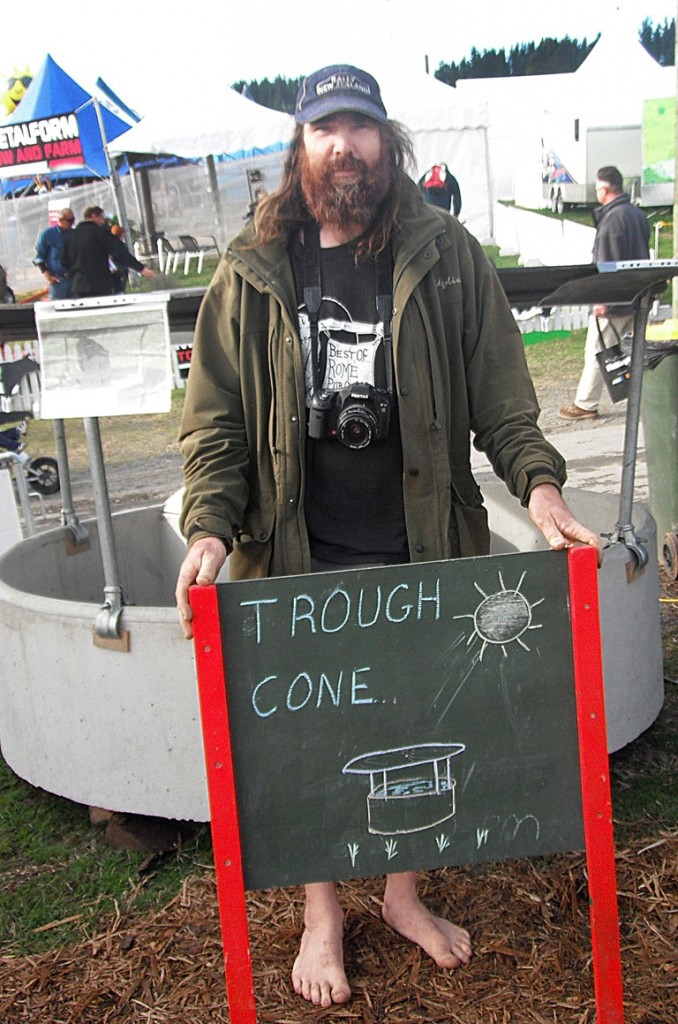 Frank van Iersel, an Ararua electrician, with his invention. 