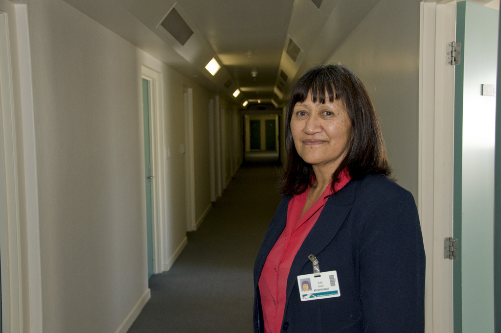 Rae Timue is a receptionist at the Hilda Ross House at Waikato Hospital, Hamilton. Rae Timue is a receptionist at the Hilda Ross House at Waikato Hospital, Hamilton.