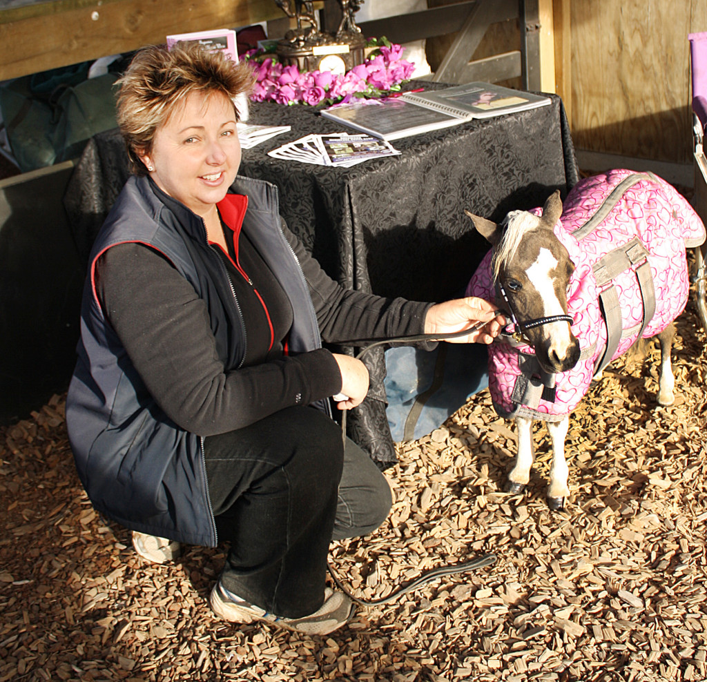 Debbie Sloan with a miniature horse
