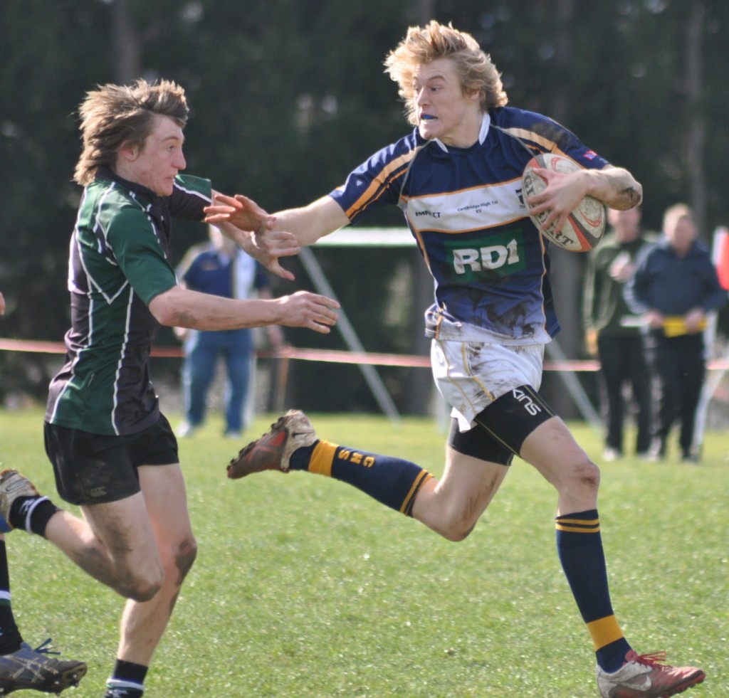 Out of my way: Try scoring centre Josh Gascoigne in action earlier in the season