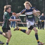 Out of my way: Try scoring centre Josh Gascoigne in action earlier in the season