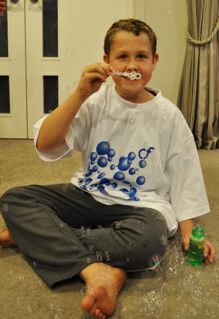 Mac Elliott (10) is helping to raise awareness for Cystic Fibrosis during Bubble Week Mac Elliott (10) is helping to raise awareness for Cystic Fibrosis during Bubble Week