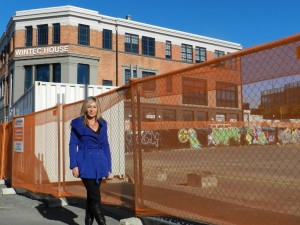 Fresh start: Central Business Association general manager Sandy Turner is looking forward to the transformation of this empty site beside Wintec House. Photo: Kathleen Payne
