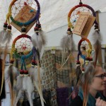 Shoppers browse the goods on sale at the Gypsy Fair