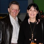 Eat up: Businessman John Gallagher and Hamilton Mayor Julie Hardaker show their support at the Salvation Army breakfast. Photo: Brenda Kid