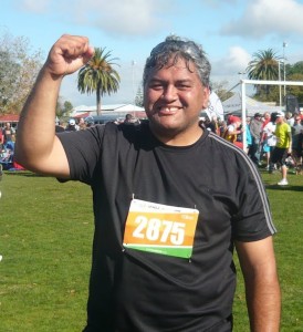 Mission Accomplished: Relief after Smallman along with over 1000 other runners and walkers complete the Huntly 10km run