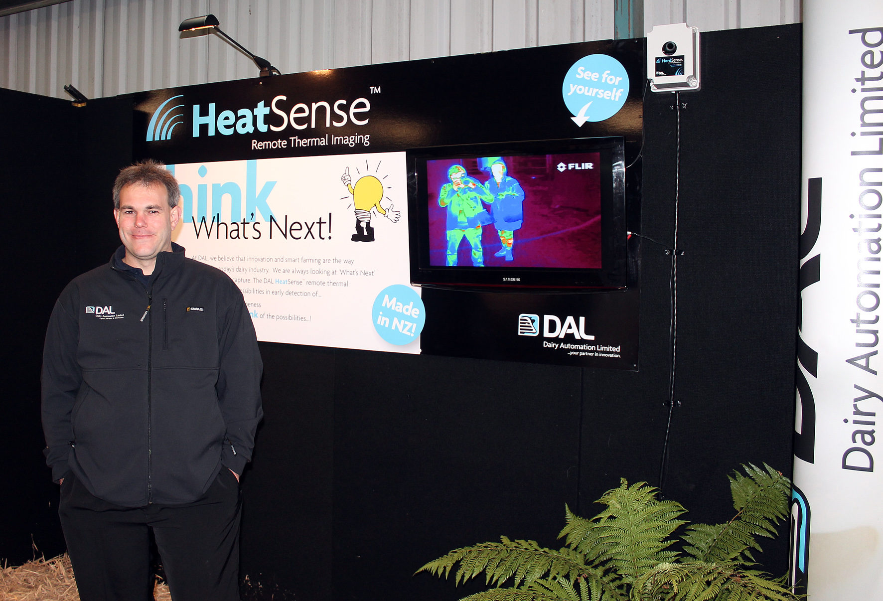 General Manager, Simon Thompson stands next to invention HeatSense