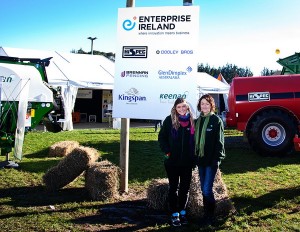 Treza Gallogly and Laura Hayes at the Enterprise Ireland stand just outside the international pavilion.