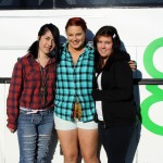 From L to R: Lee Paton, Eden Ritchie and Skyla Smith all caught the bus Wednesday morning to Fieldays.