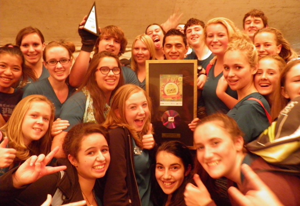 Te Awamutu College celebrates a fantastic win at Stage Challenge 2012.