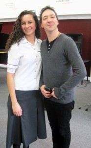 Student Ruby Walsh with Shihad's Jon Toogood - Photo Supplied.