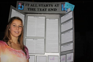 SCIENCE STAR: Nicolette Adamson with her winning exhibit. Photo: Daniel Whitfield