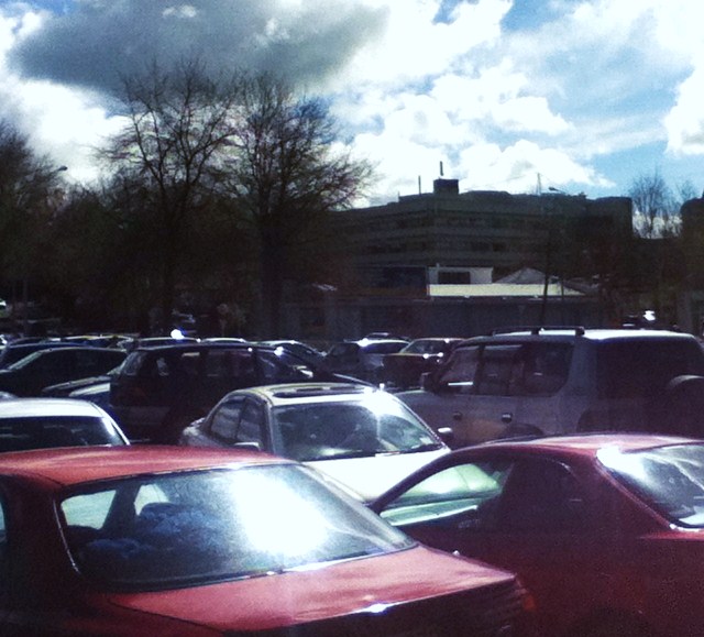 Tight fit: Student parking at Winte. Photo: Colin Watson