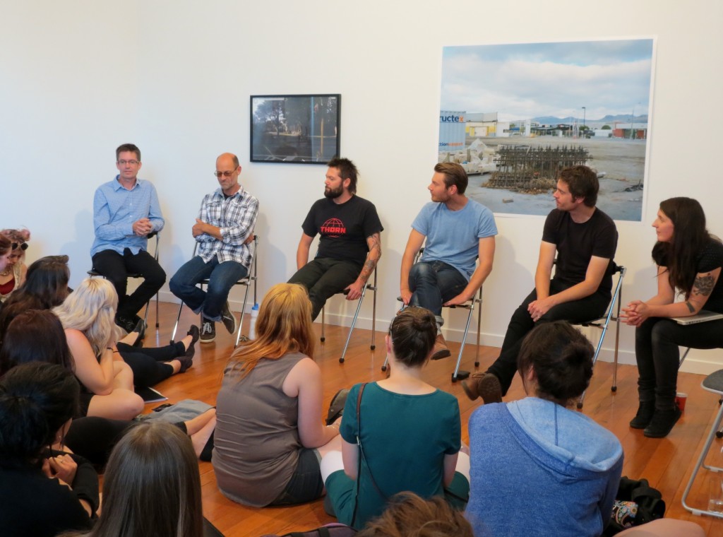 The artists of the Public Good exhibition talk to Wintec visual art first year students about their works.