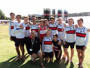 TEAM SPIRIT: The Scots College rowing team with coach Gary Maude. Photo: Ciaran Warner