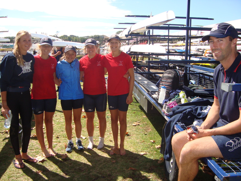 OVERCOMING THE QUAKE: Rowing coach Michael Petherick and Christchurch Girls High School students are determined to succeed at Maadi after dealing with quake damage back home. Photo: Sophie Iremonger