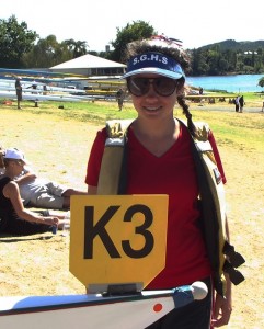 Happy: Eden Cross with her boat number  Photo: Isabella Stern