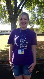<b>PURPLE MADNESS:</b> Sarah Fitzpatrick gearing up for the walk. Photo by: Candice Jones