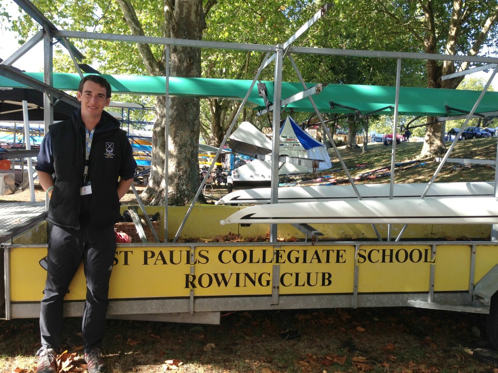 WELL TRAVELLED: Rory Wells from England supports his St Pauls crews at the Maadi Regatta. Photo: Olivia Johnstone
