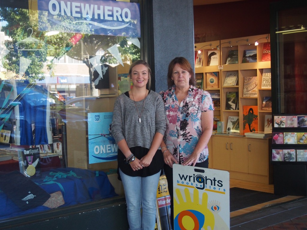 LOCAL SUPPORT: Alex Davey and Marie Coxhead stand proudly in front of part of their window display.  Photo: Ali Brady