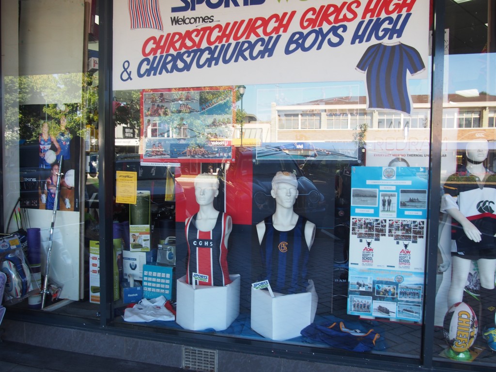 SUPPORTING SPORT:  The window display for Sports Centre Cambridge. Photo: Ali Brady