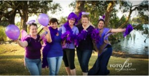 <b>PURPLE PEOPLE</b>: Purple Walk’s organizing committee (from left to right: Annette Evans, Rowena McCoy, Sandrine Smith, Deborah Dodunski and Raquel Martin) get into their stride. Photo by: FotoFX Photography.