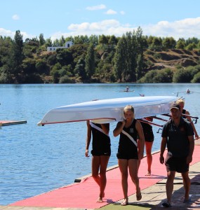 SUPPORT CREW: Hauraki under-16 girls walking tall after race Photo:Reese Flaxman