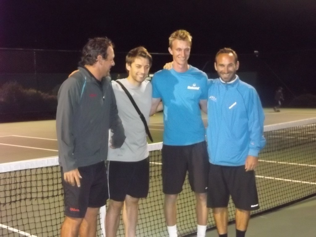 Ido Drent and New Zealand Tennis Academy coaches, have a good laugh after doubles tennis match for Charity. left Gerrit Steenkamp,Ido Drent, Nick Hatchett, and Guillaume Gignoux Ido Drent and New Zealand tennis academy coaches, have a good laugh after doubles tennis match for Charity. left Gerrit Steenkamp,Ido Drent, Nick Hatchett, and Guillaume Gignoux 