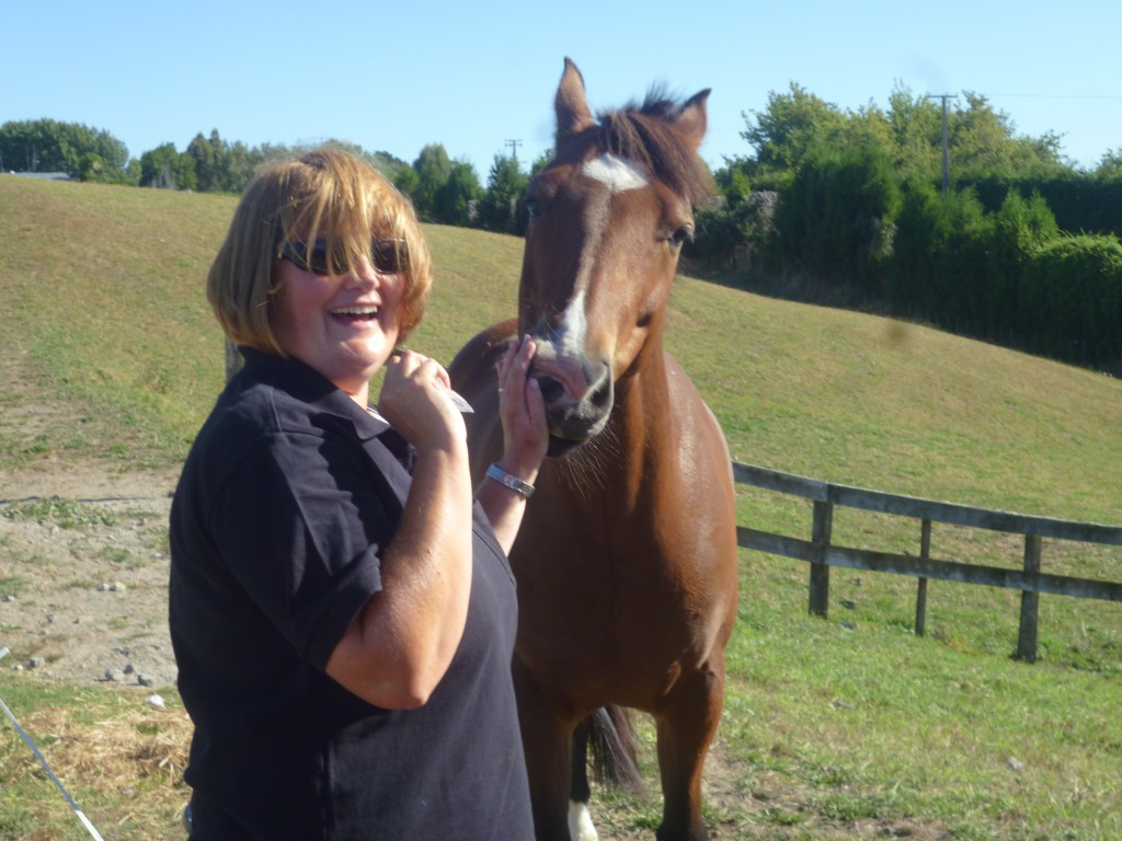 Sophie Harding with one of her horses