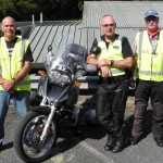 PROUD BIKE RIDERS:(Left) Christopher Mckinnon, Andrew Templeton and Ivan Gole