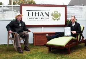 GOOD AS WOOD: Father and son team Jon and Simon Parson sit back and enjoy their latest  award. Photo: Reese Flaxman