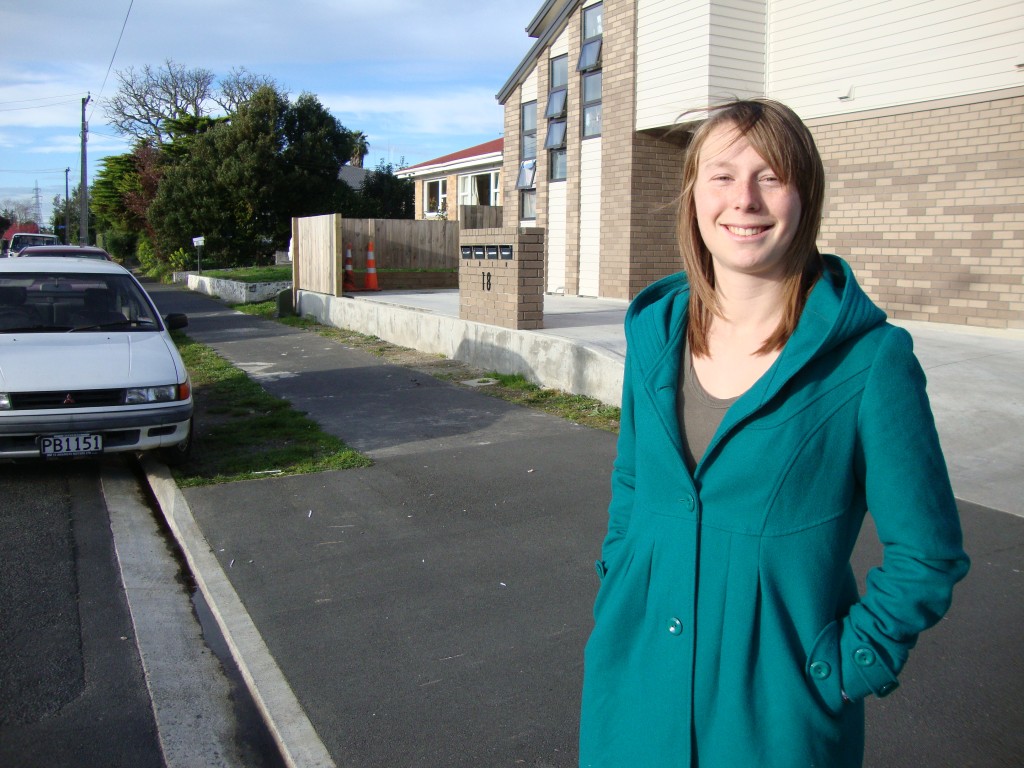 Laura Davidson in her Hogan St neighbourhood. PHOTO: Sophie Iremonger