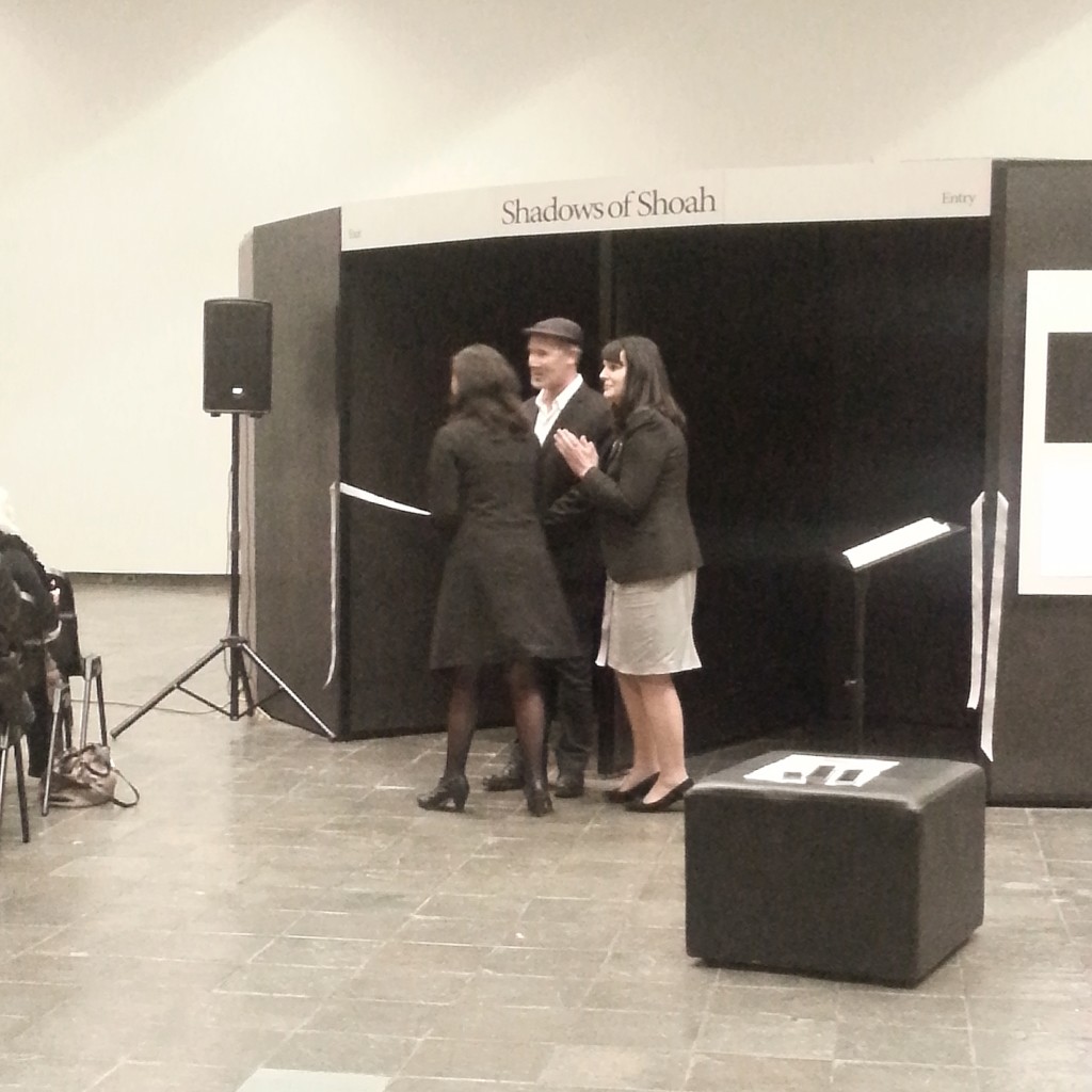 Mayor Julie Hardacker and Perry Trotter open the Shadows of Shoah exhibtion.  Photo: Alyson Eberle