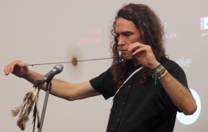 Rob Thorne lets the porotiti (small air-blade) sing. Photo: Mereana Austin