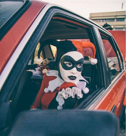 NO JOKER: Natural born Harley Quinn Amy Cammish out shopping 