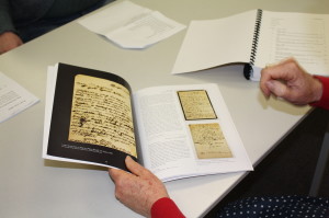 Ignore the blots: Trish Macky showing an emotional letter from Tom to Mary Birrell. Image courtesy: Abid 