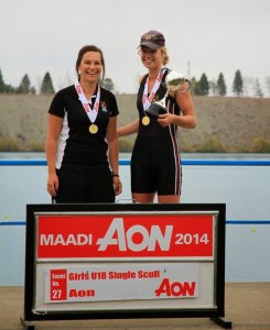 GOLD WINNER: Georgia Allen (right) with former Coach Abbe Banks. Photo: Supplied.
