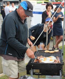 BREAKFAST OF CHAMPIONS: Jan Smolnicki dishes up the goods. Photo: Christopher Reive