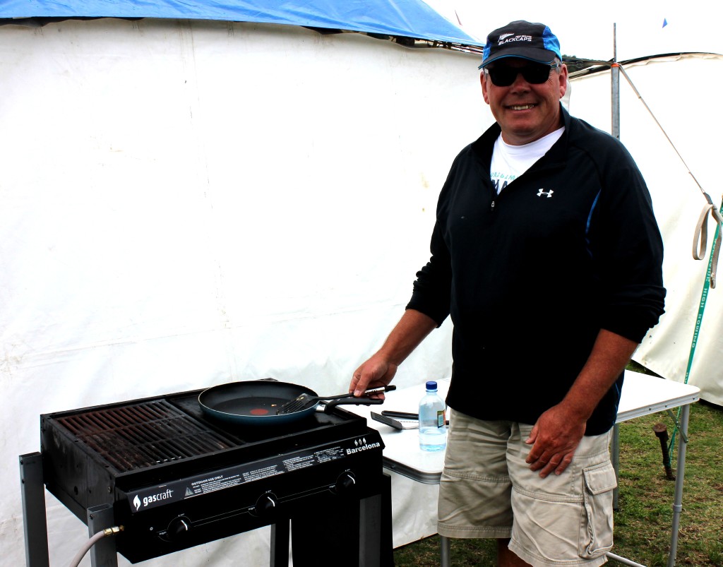 KING OF THE 'CUE: Jan Smolnicki is Queen Margaret College's resident Maadi chef. Photo: Christopher Reive