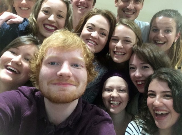 ED'S SELFIE: Ed Sheeran gets into the party feeling Photo: Marilie  van As