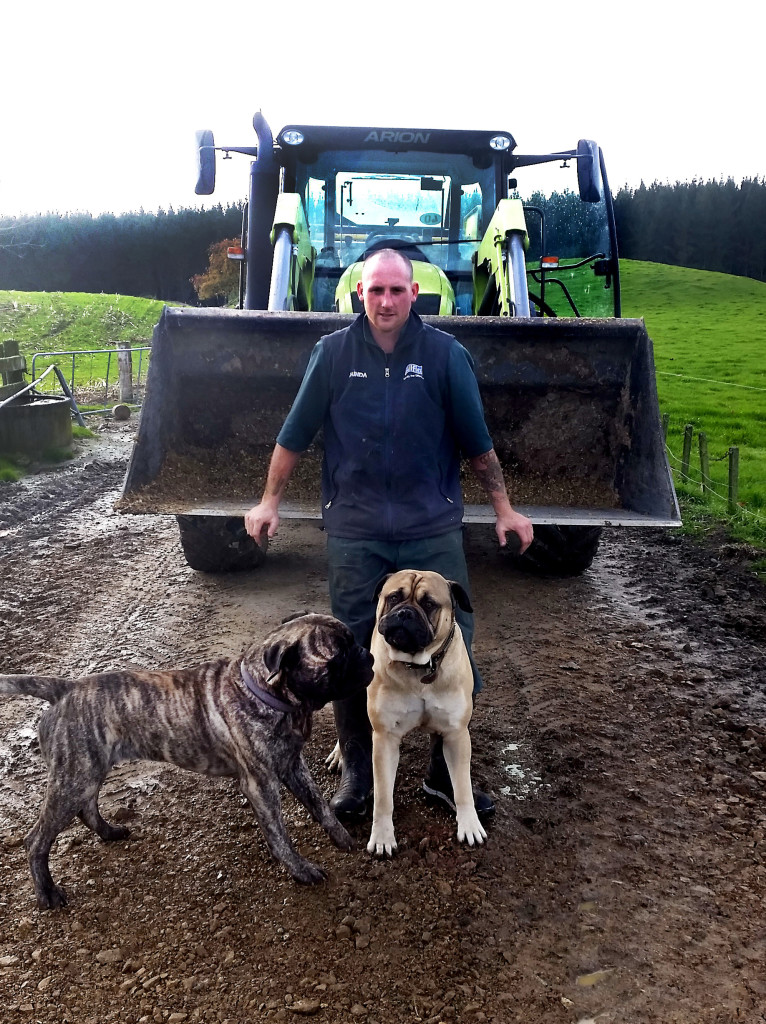 John Balvert, with Eastwood and Zeus, is busy even during the so-called quiet time on the farm. Photo: Supplied