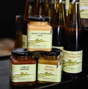 Few of the salad dressings that are produced using Waikato fruits and vegetables. Photo: Geoff Ridder