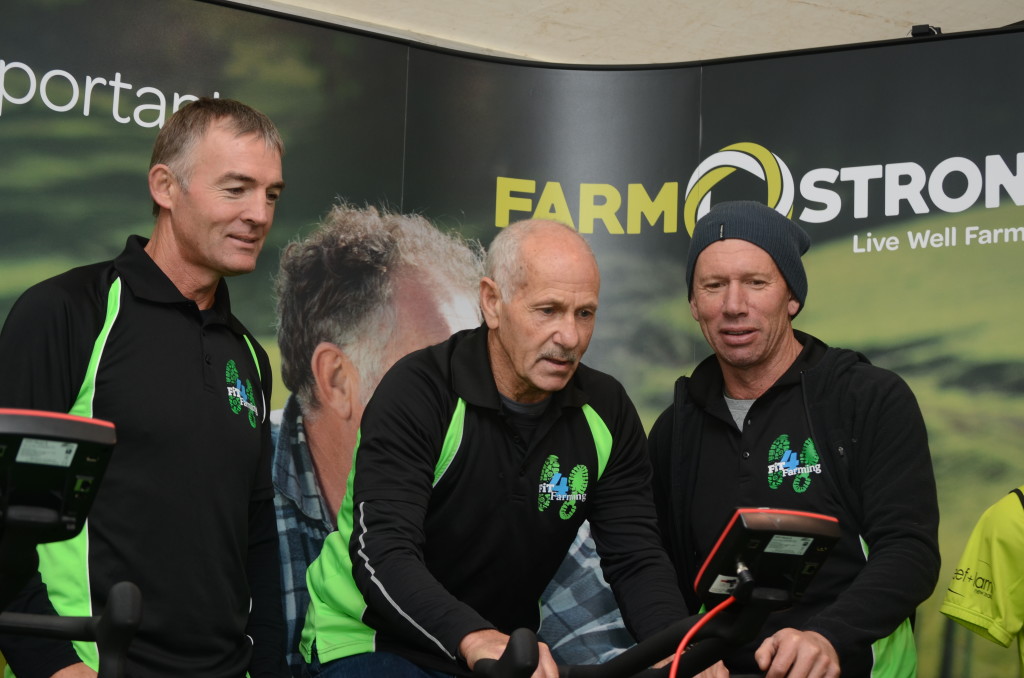 Ian Handcock, Kev Hodgeman and Evan Smith at the Farm Strong Fieldays site. Te Rina Owen 