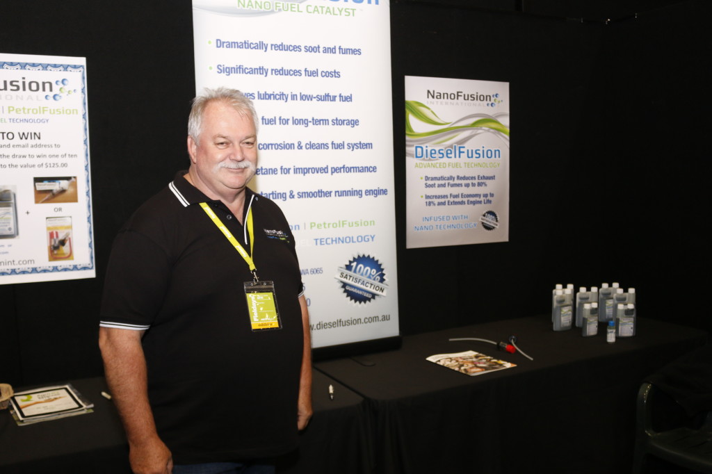 Clive Brown with his product at Fieldays. Photo: Chris Davis
