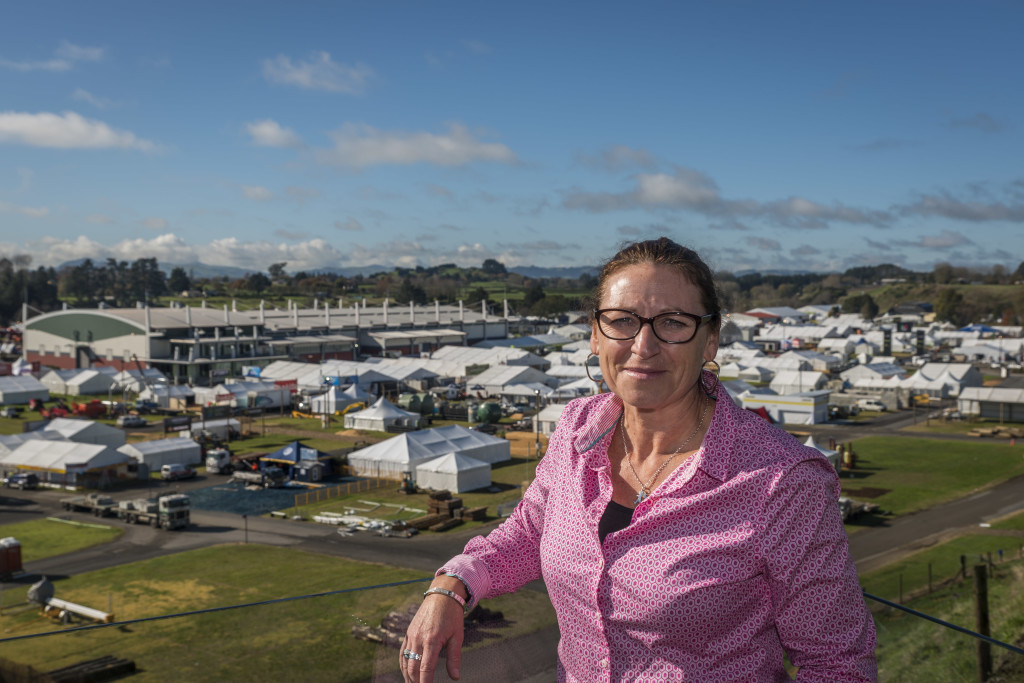 Lee Picken standing in front of the mammoth exhibitor area which was set-up with weeks to go. Photo: Angus Templeton