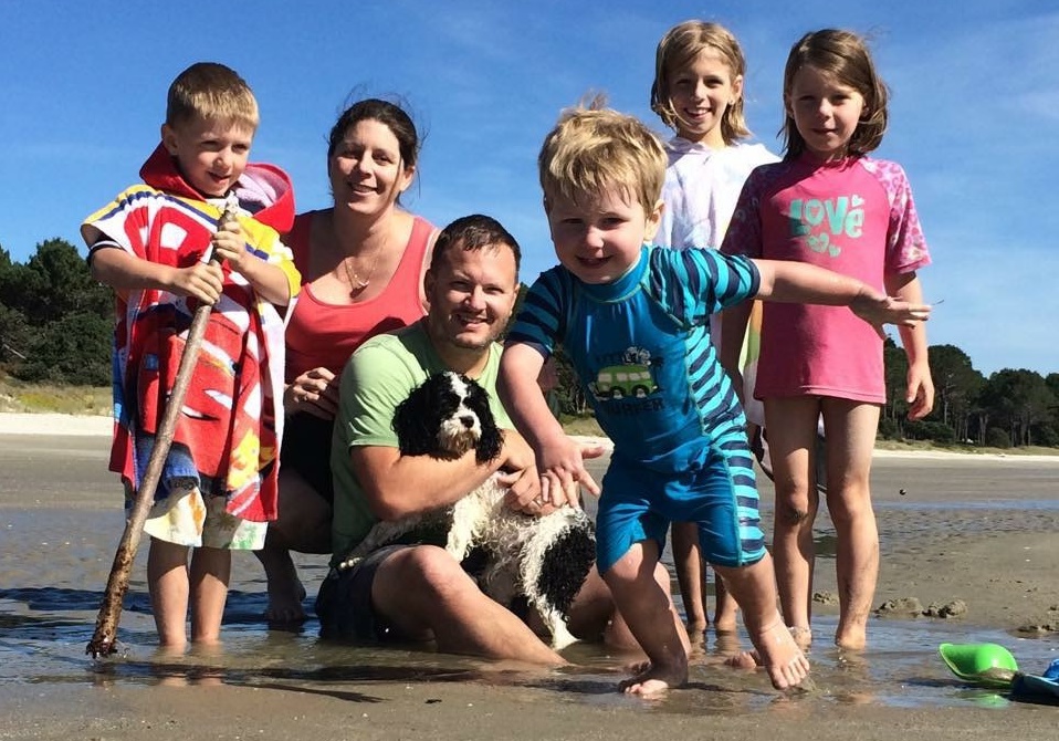 FAMILY: Market Creator and Mother of four, Nicole Joyce with her husband Michael and their children, Finn, Aidan, Isla and Carys. Photo: Supplied.